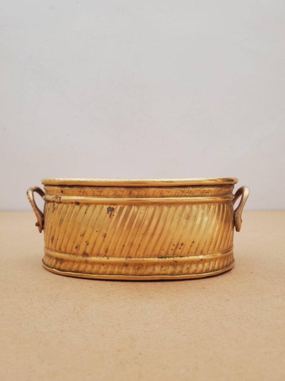 Vintage Brass Planter,- With Handles -Brass Rectangle Planter Vintage oval brass